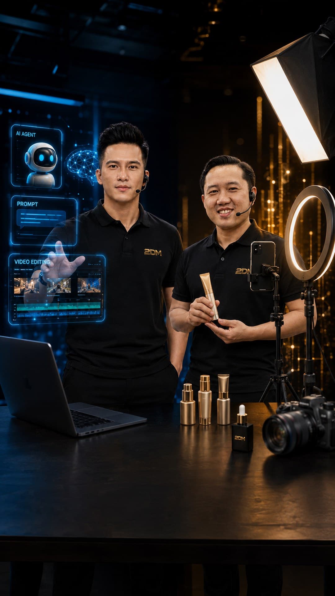 AI và quay mỹ phẩm song song