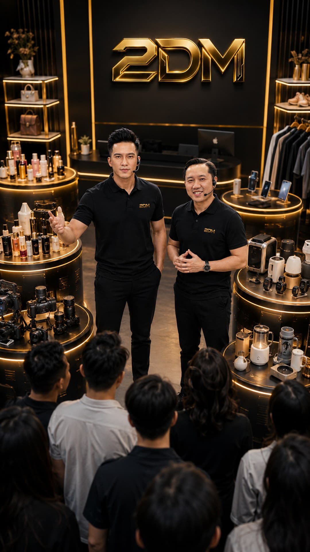 Hai giảng viên tại showroom đa ngành