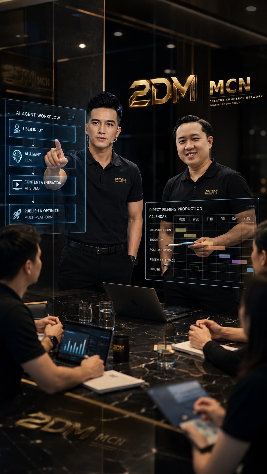Họp điều hành nhìn qua gương