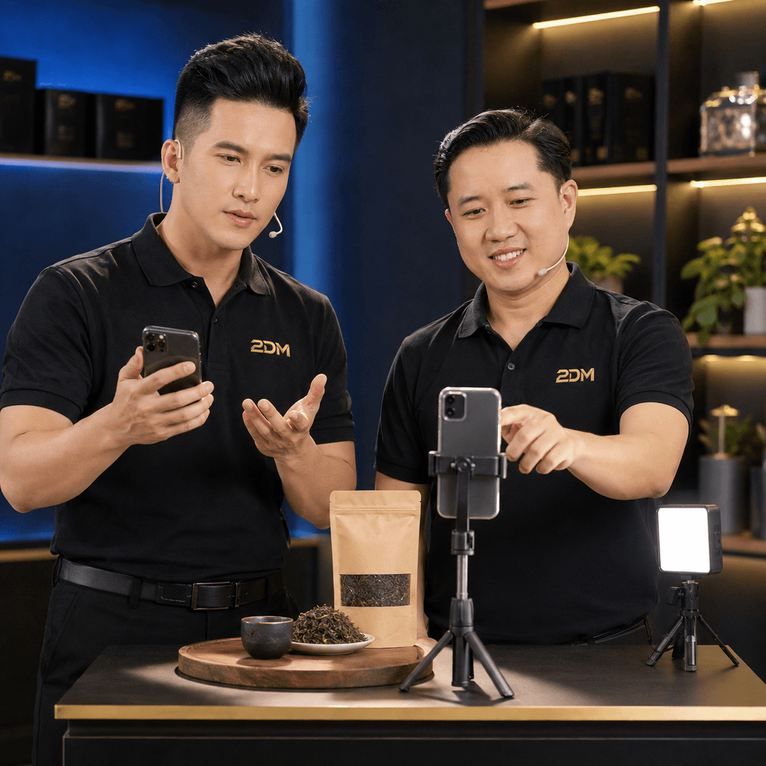 Huấn luyện quay video bán trà bằng smartphone