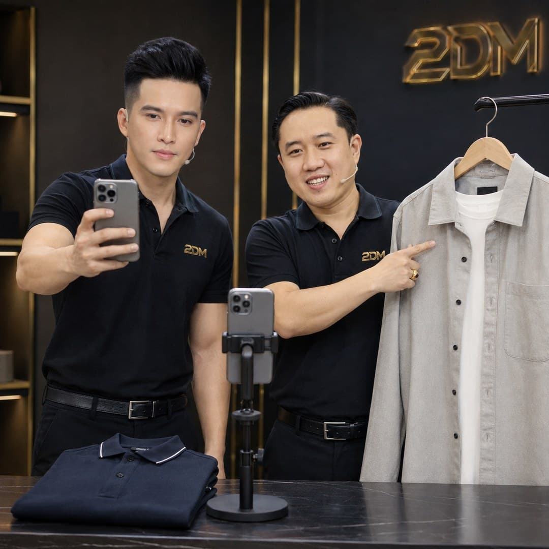 Đào tạo quay video bán áo nam